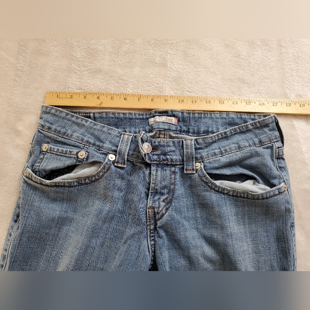 Levis 542 Flare Jeans Womens 16 W Blue Denim Flap Pocket - Picture 12 of 15
